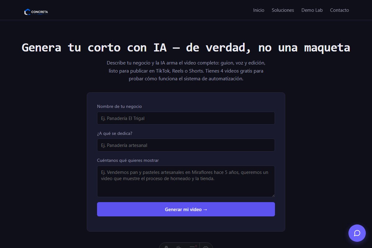 Generador de cortos — crea videos cortos para YouTube y TikTok con IA